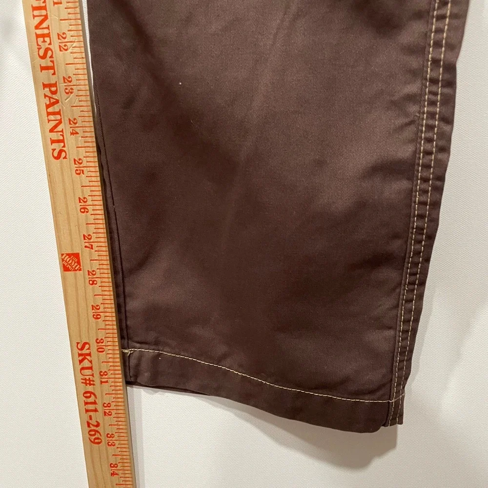 True‎ Religion Mens Bracken Brown Cargo Pants Contrast Stitch Straight Size 30